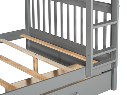 Bunk Bed With Ladders And 2 Storage Drawers