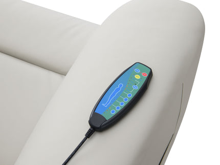 Marsha - Silicone Synthetic Leather Power Motion Recliner With Lift Heating Massage Chair - Light Gray