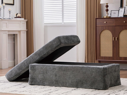 Wide Modern Upholstered Ottoman Foot Stool