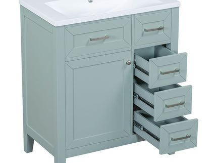 Modern Bathroom Vanity With Sink Combo, 3 Drawers, Undermount Drop-In Sink