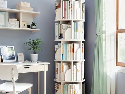 5 Tier Rotating Bookshelf, Spinning Design