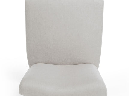 Quicksilvered - Upholstered Swivel Counter Stool With Wood Legs - Beige