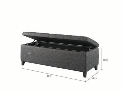 Elegant Design Tufted Top, Soft Close Storage Bench