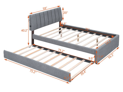 Upholstered Platform Bed With Trundle