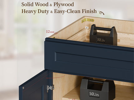 Shaker Base Cabinet With Soft-Close Hinges, Adjustable Shelf