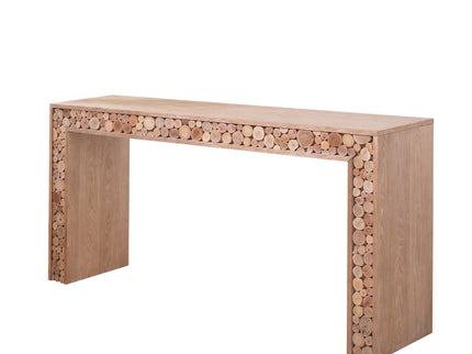 Rustic Wood Console Table With Natural Log Accents, Entryway Table, Narrow Sofa Table, Hallway Accent Table, Modern Farmhouse Style - Natural