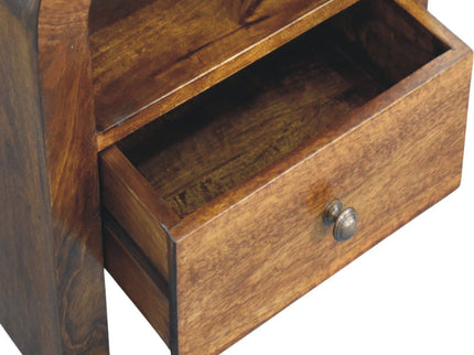 Darcy - Nightstand With Drawer And Open Shelf - Brown