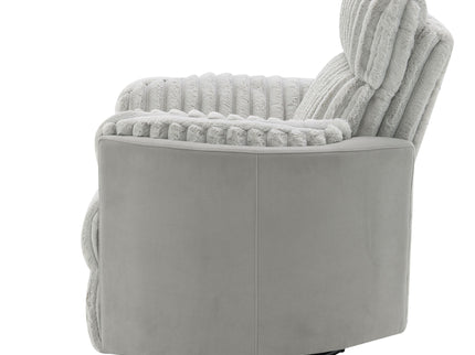 Emee - Corduroy Glider Recliner With Swivel - Gray
