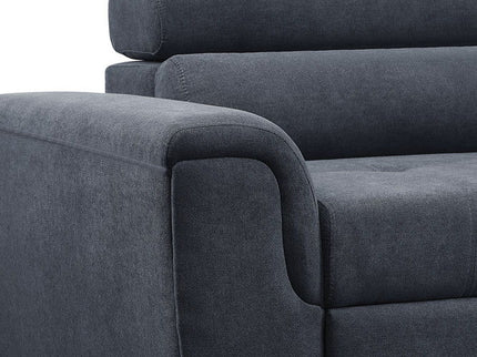 Haris - Sleeper Sofa Sectional With Adjustable Headrest And Storage Ottoman - Dark Gray