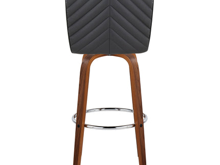 Henry - Contemporary Fixed Height Barstool With Swivel With Round Footrest (Set of 2)