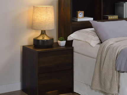 Geary - 2 Drawer Nightstand With LED Lights And USB Charging Ports