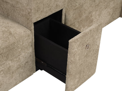 Modular 5 Seat U-Shape Sectional Sofa With Chaise Lounge, Built In Cup Holders And Storage Drawer