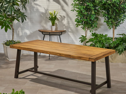 Equilibrium - Outdoor Dining Table With Wooden Frame And Slat Top