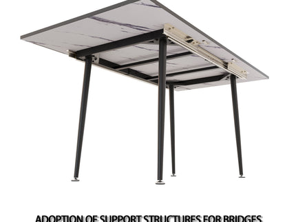 Modern Extendable Dining Table And Chair Set For 2 - 6 People
