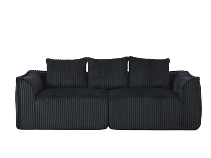 Minimalist 3 Seater Sofa With Curved Lines And Gently Sloped Backrest