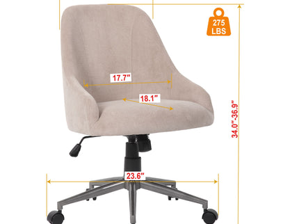 Enveloping Bucket Back Swivel Computer Chair For Home Decor - Beige
