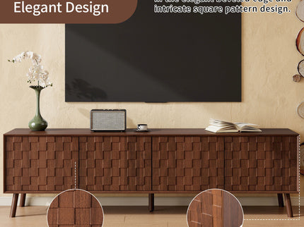 TV Stand With Soft Closing Hinges And Cable Management - Walnut