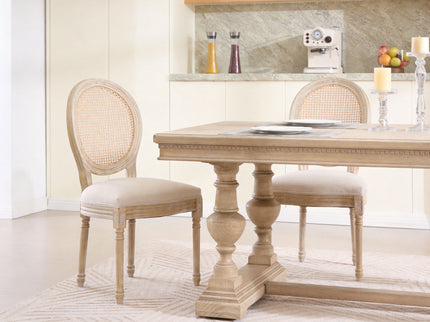 French Country Dining Chairs & Round Back (Set of 2)