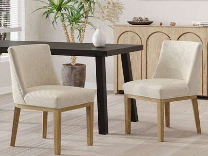 Modern Dining Chair With Durable Fabric Upholstery And Sturdy Wooden Frame (Set of 2)