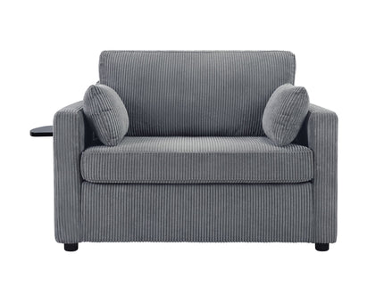 Sleeper Sofa With Foldable Mattress, USB Ports, Side Table & Storage Pocket