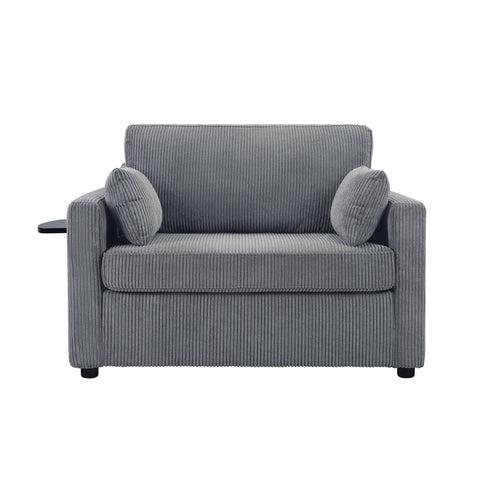 Sleeper Sofa With Foldable Mattress, USB Ports, Side Table & Storage Pocket