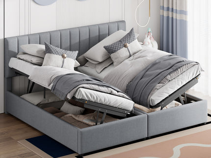 Upholstered Platform Bed With A Hydraulic Storage System