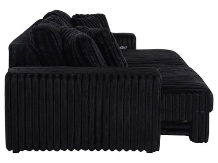Clifford - Upholstered Dual Power Chaise Sofa - Black