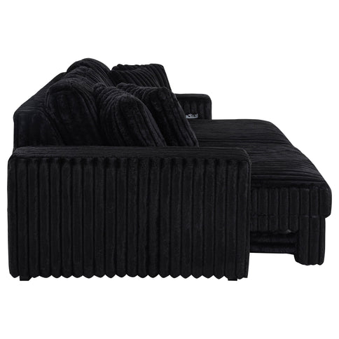Clifford - Upholstered Dual Power Chaise Sofa - Black