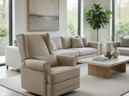 Extra Wide Swivel Recliner Glider Chair With Footrest