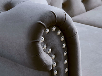 Chesterfield Sofa With Rolled Arms And Nailhead Trim