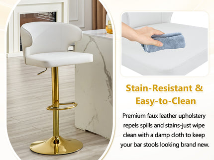 Adjustable Swivel Bar Chair With High Back Support