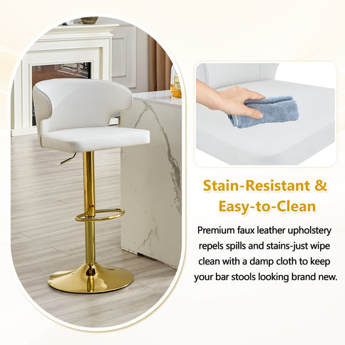 Adjustable Swivel Bar Chair With High Back Support
