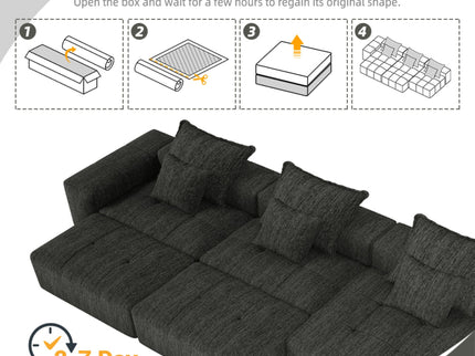 Modern Oversized Diy Combination, Modular Sectional Sofa With Pillows