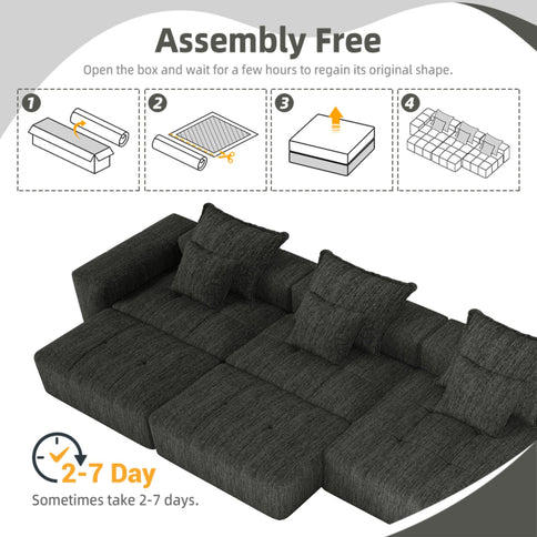 Modern Oversized Diy Combination, Modular Sectional Sofa With Pillows