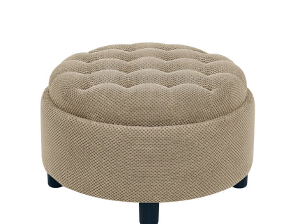 Storage Round Footstool Table Ottoman