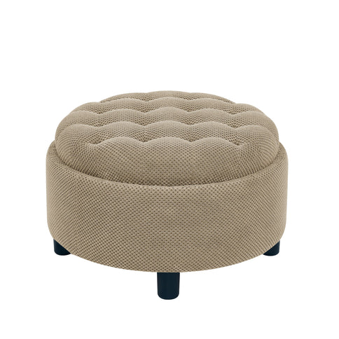 Storage Round Footstool Table Ottoman