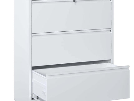 Lateral File Cabinet, Locking Heavy Duty, Anti-Tip Safety Interlock, Vertical Storage For Letter/Legal/A4 Files