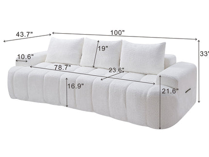 Extra Large Curved Front Compressed Sectional Sofa