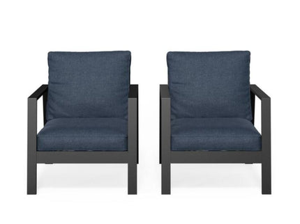 All-Weather Ergonomic Patio Armchairs With Thick Cushions (Set of 2)