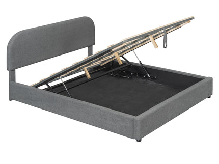 Upholstered Platform Bed With Hydraulic Storage System