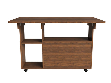 Multi Functional Folding Table With Storage Shelves And Wheels