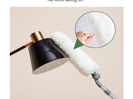 Long Handle Duster With Extension Bar, Home Dust Collector - White