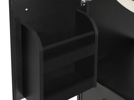 Bathroom Vanity With Sink, Deep Drawer And Pull Out Basket, Rectangular Design - Black