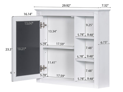 Bathroom Vanity With Top Sink, 2 Doors And 3 Drawers, Freestanding Set With Mirror Cabinet