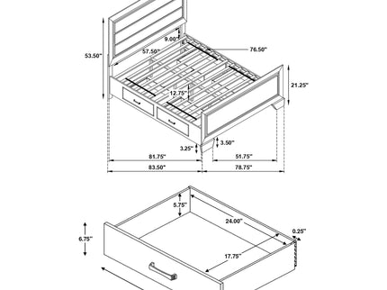 Queen Storage Bed With Underbed Drawers - Brown
