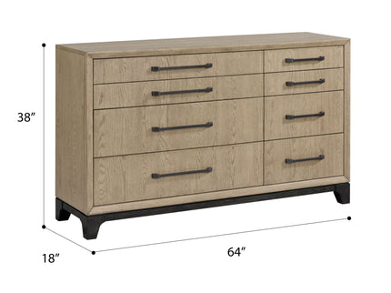 8 Drawer Dresser With Feet And Pulls - Brown