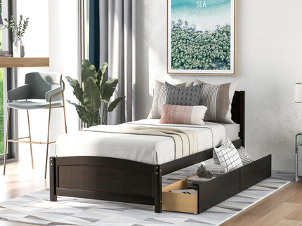Platform Bed & Headboard, Footboard And Wood Slat Support