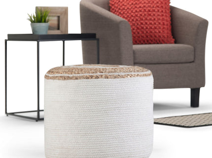 Serena - Handcrafted Round Braided Pouf