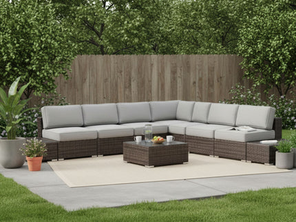 Wicker Sectional Seating Group With Cushions