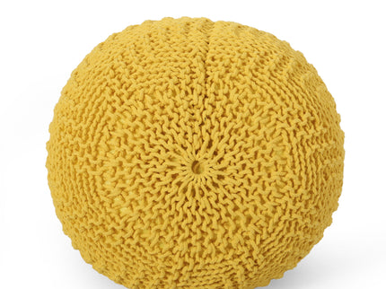 Bordeaux - Knitted Round Pouf Ottoman